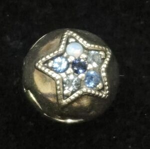 Authentic Pandora Sterling  Pave Blue Sparking Star Clip Charm-Mixed Blue CZ